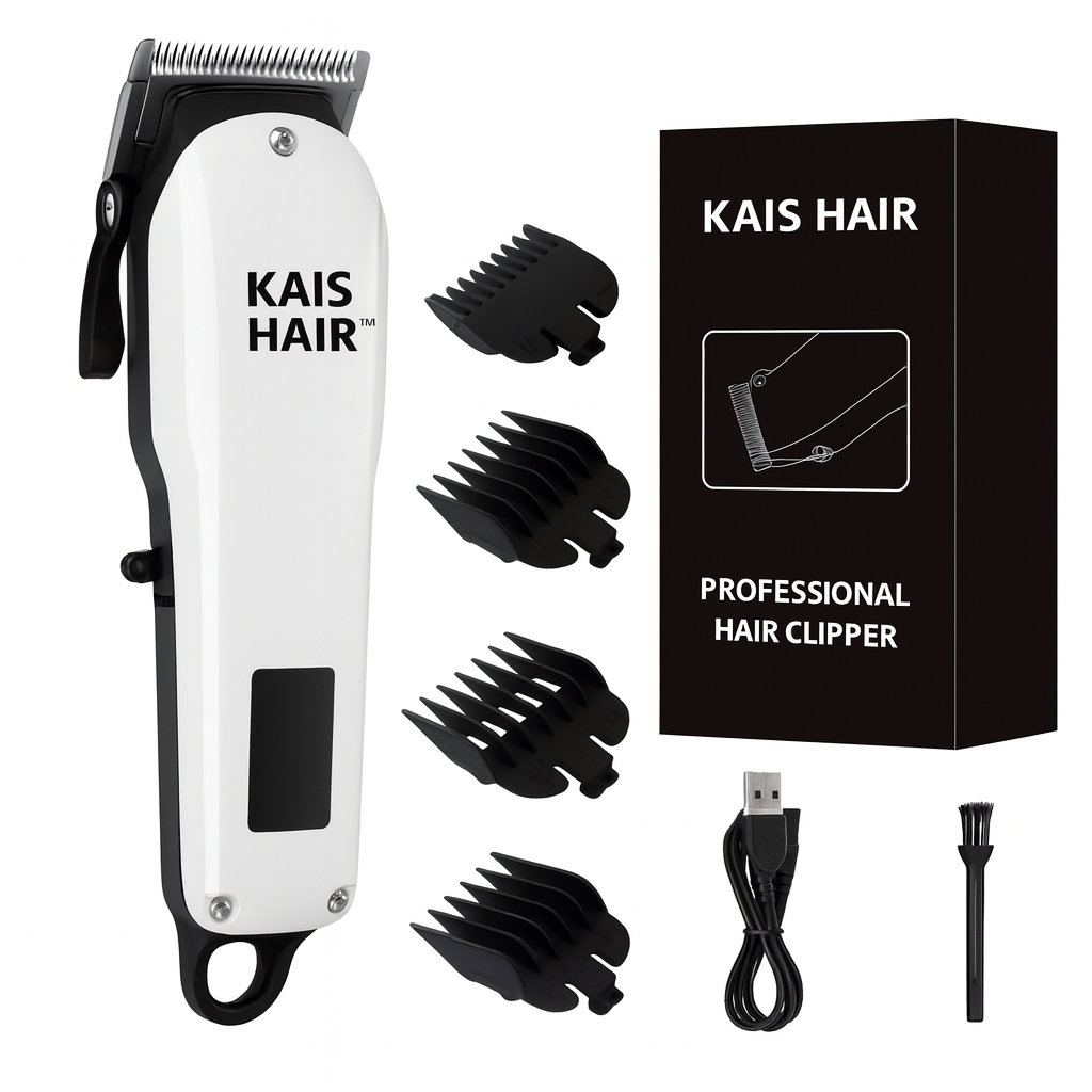 KAIS HAIR™ – Tondeuse Sans Fil Pro à Lame Acier & Écran LCD